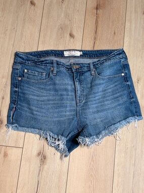 torrid Blue Frayed Hem Denim Shorts - Women